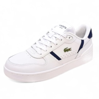 Tênis Lacoste T-Clip de Couro White Navy