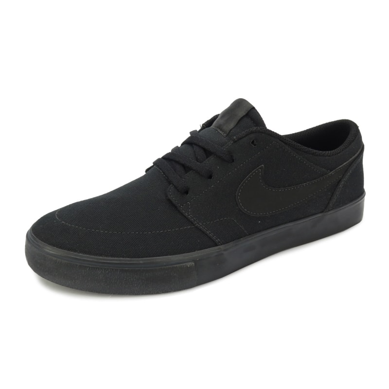 Nike sb portmore ii black & white store canvas skate shoes