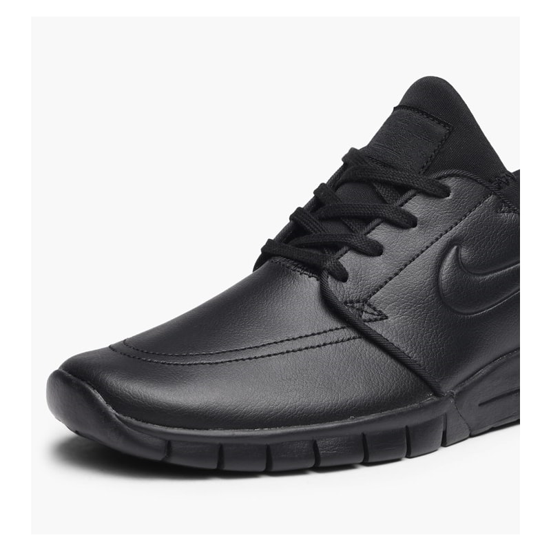Tênis Nike SB Stefan Janoski Max L Preto Couro Back Wash