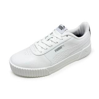 Tênis Puma Feminino Carina Logo Power BDP White  Tênis Puma Feminino Carina Logo Power BDP White