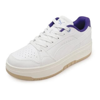 Tênis Puma Rebound Femme Low BDP White Elektro Purple