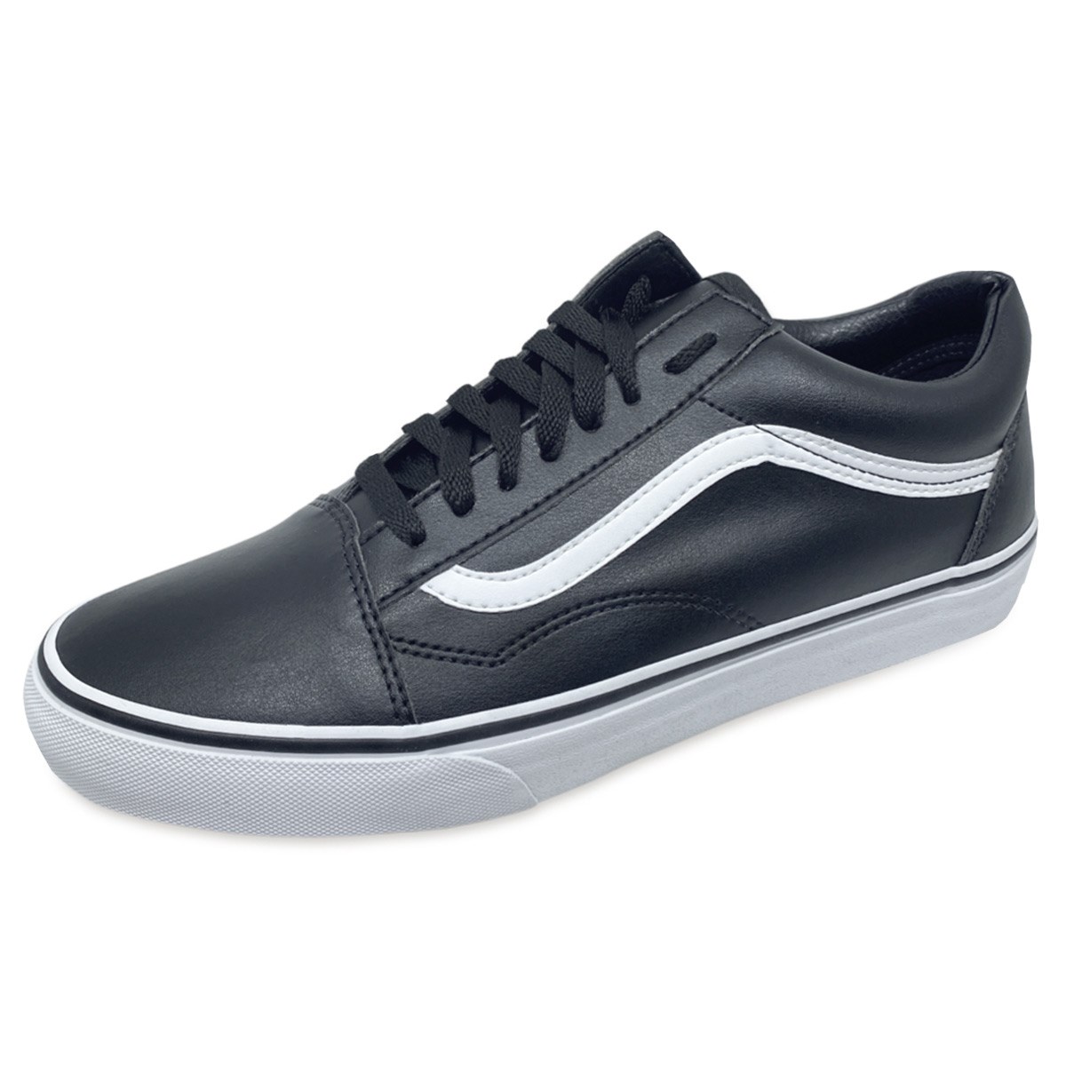 Vans old hot sale skool preto couro