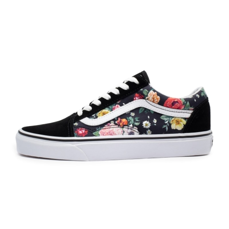 Vans old skool garden floral & black skate shoes Clearance
