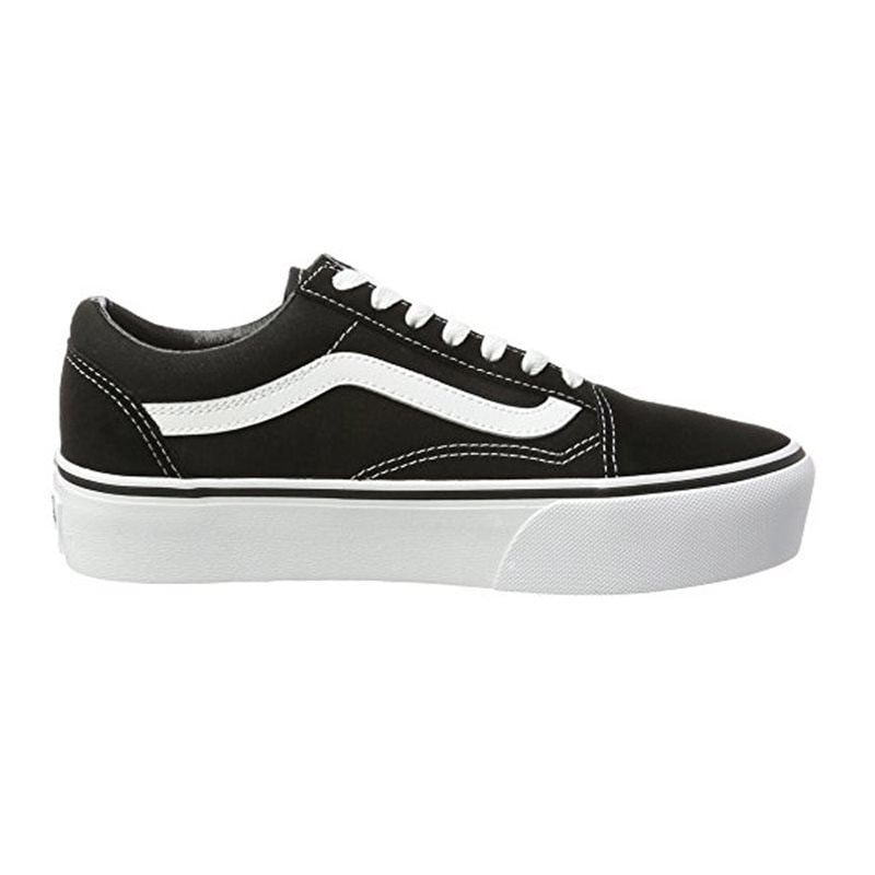 Tênis Vans Old Skool Platform Preto Branco os melhores preços