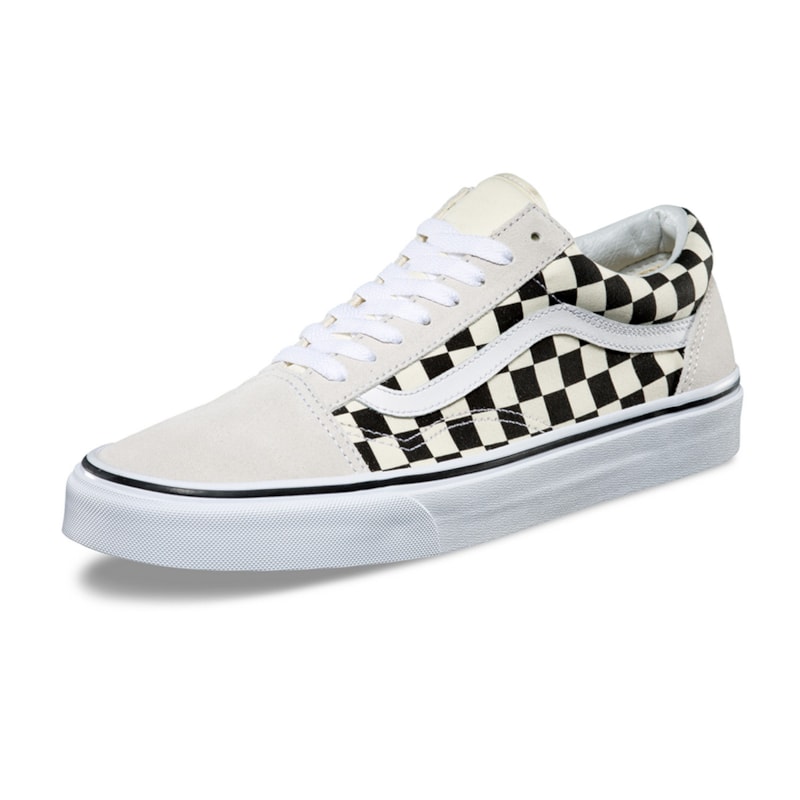 Tênis Vans Old Skool Quadriculado Bege e Preto os melhores preços ...