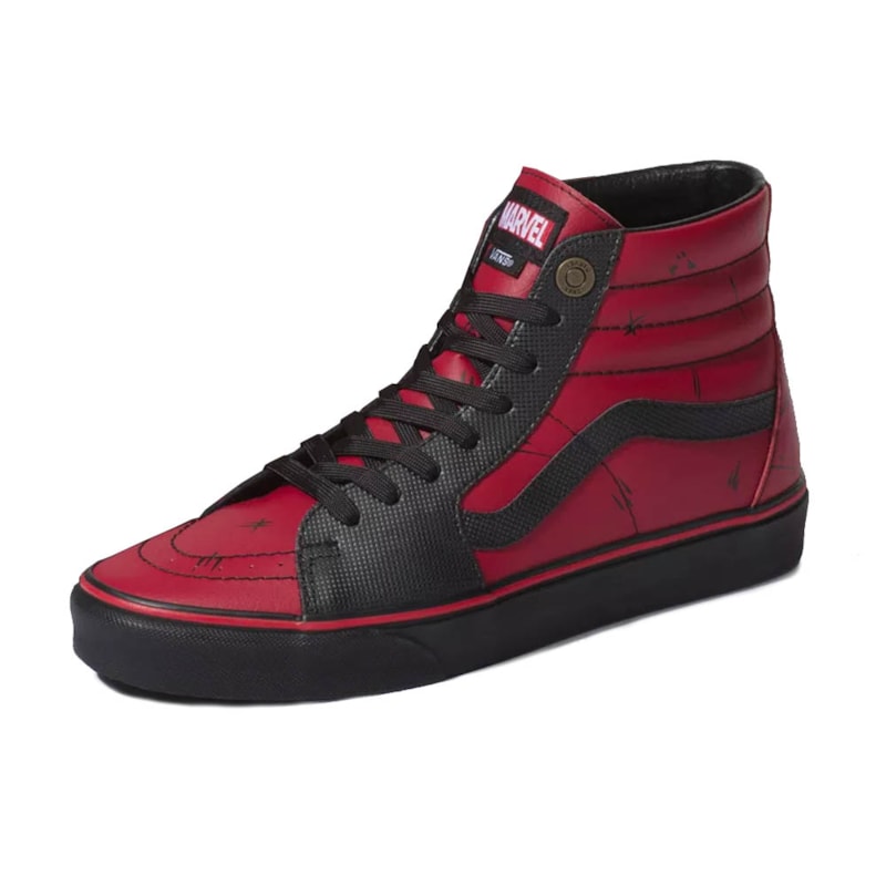 Tênis Vans Sk8-Hi Marvel Dead Pool Vermelho Preto Back Wash