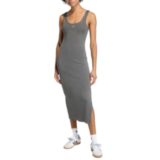 Vestido Adidas Maxi Canelado Essential Lavado Black